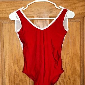Yumiko Red and White Leotard